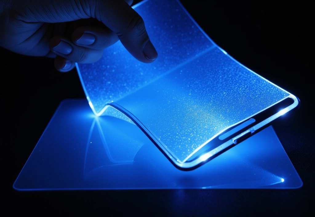 Foldable display peeling from adhesive with no residue after UV light exposure