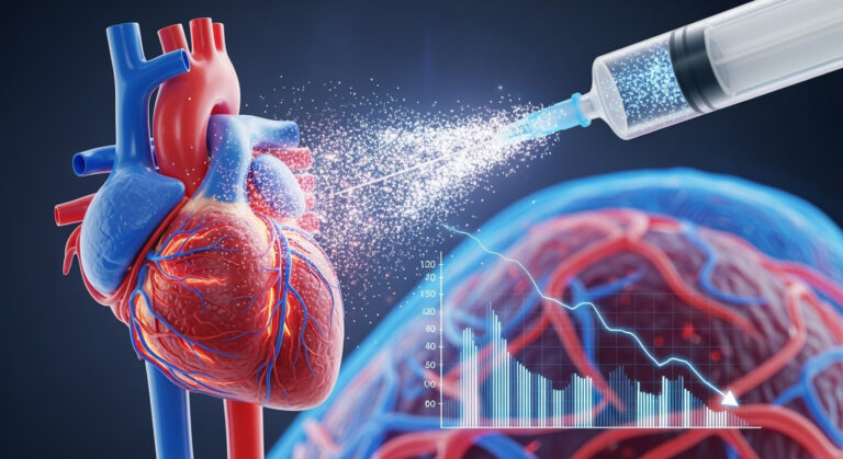 Illustration of Lepodisiran reducing cholesterol buildup in arteries