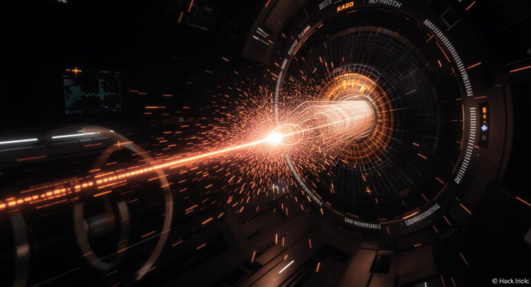 Artistic depiction of strange matter being created by particle collisions