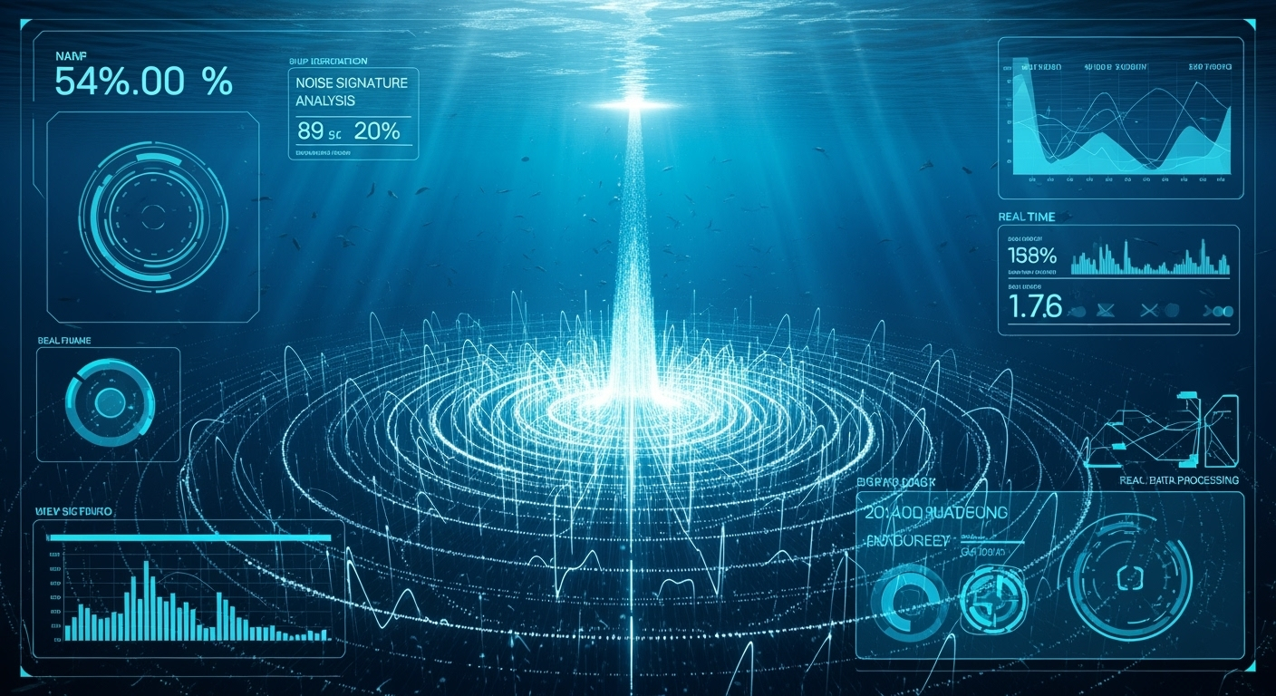 AI model detecting ship noise underwater using frequency channels.