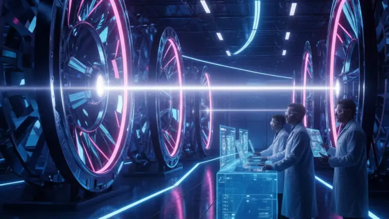 Scientists in a laser facility working with ZEUS, America’s most powerful 2-petawatt laser.