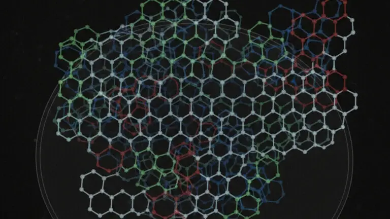 Atom-thin amorphous carbon sheet with mixed ring sizes grown directly on an insulating wafer.